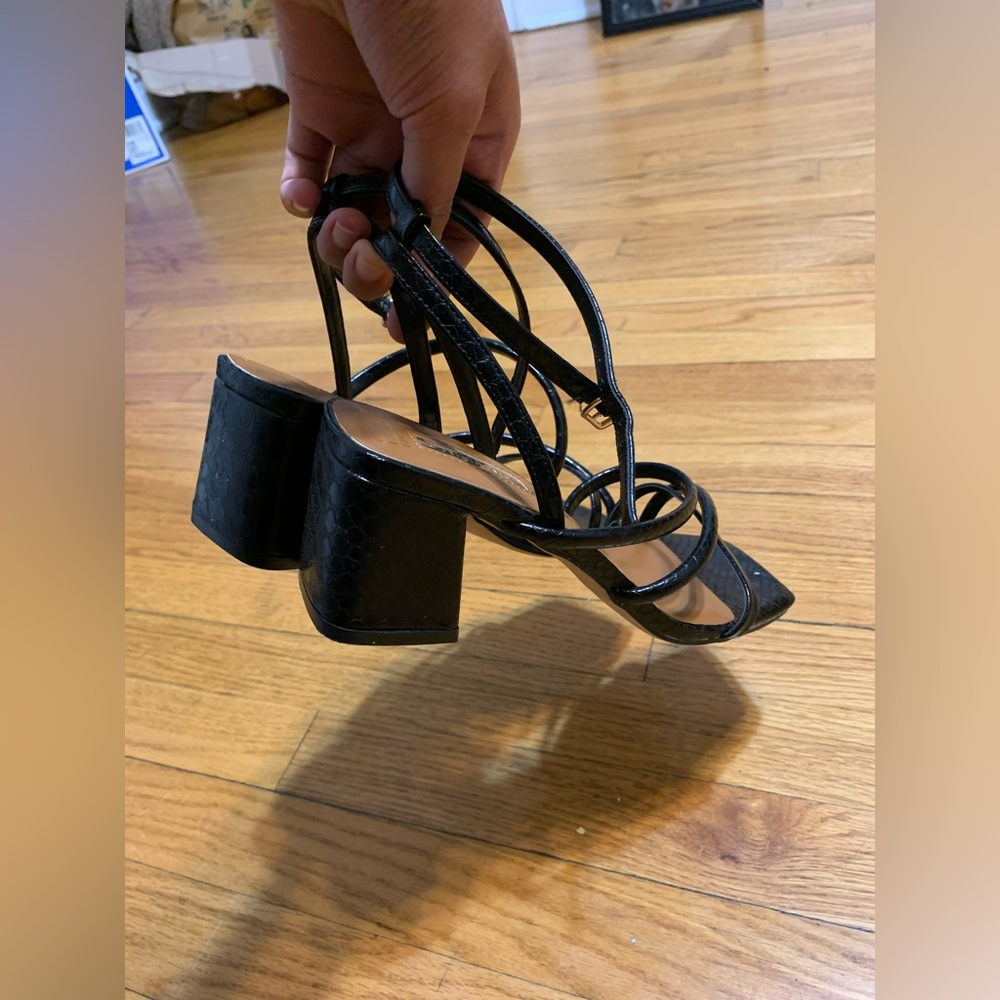 Never worn strappy chunky heels